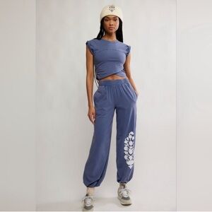 Free People Movement, Hot Shot Crossover PANTS, Logo Evergreen, RARE COLORWAY!